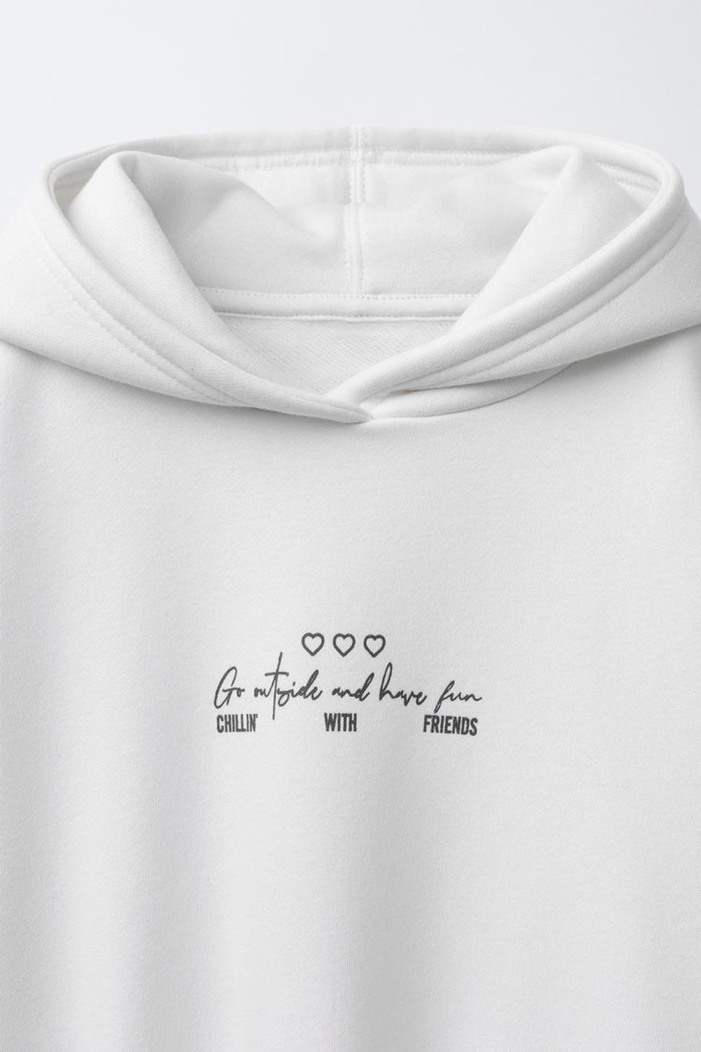 ZARA ХУДИ JOGGING С НАДПИСЬЮ И КАПЮШОНОМ, ЭКРЮ