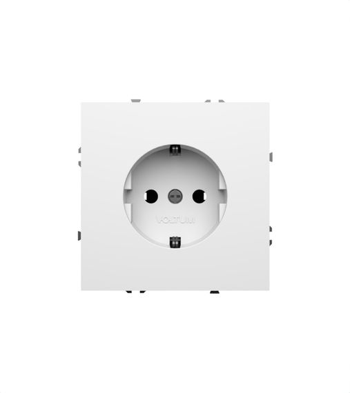 Розетка встраиваемая Voltum S70 с заземлением 16А, (белый глянцевый) VLS040101