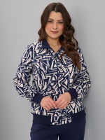 Костюм с брюками КБ-184/синий-треугольникиабстракция