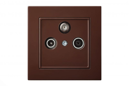 Розетка Телевизионная Оконечная (TV+R+SAT) Коричневая LIREGUS EPSILON