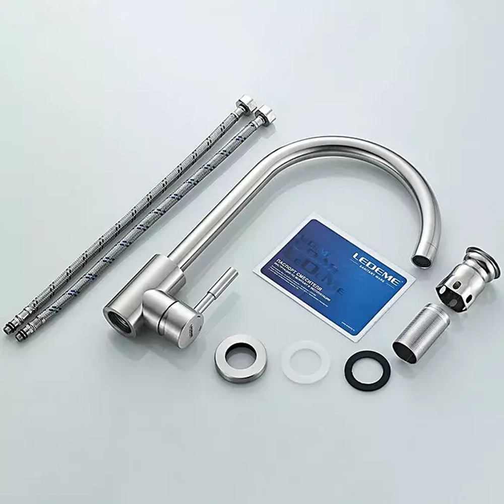 Смеситель для кухни Ledeme L4998-3 нержавеющая сталь