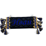 Карман Иван (черный с синей вышивкой, экокожа)