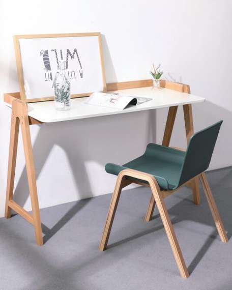 Стол письменный Pyramid 118*53 белый/светлое дерево