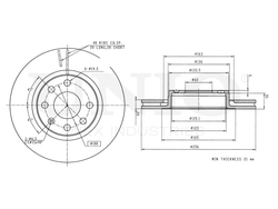 Диск тормозной передний UNIO BRD-20047