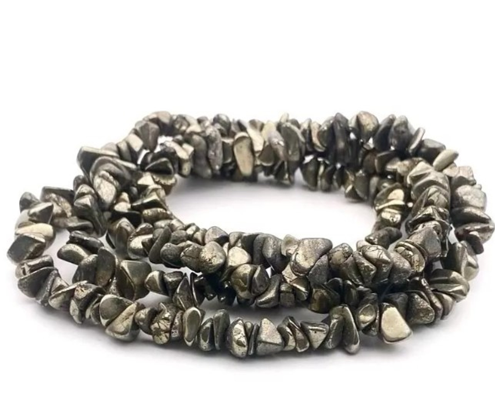 80330 Пирит крошка 5-11*1,5-6мм, нить 20см