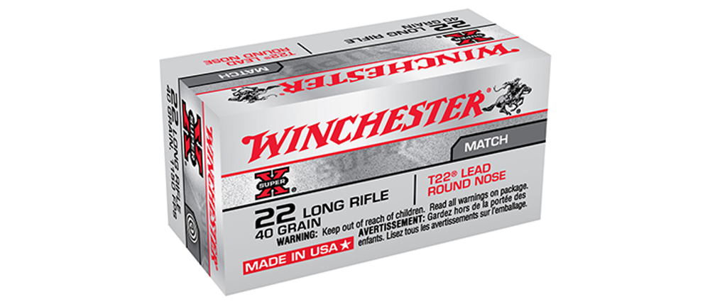 Патрон .22 LR Winchester T22 LRN 40grs/2,59 гр., коробка 50 шт.