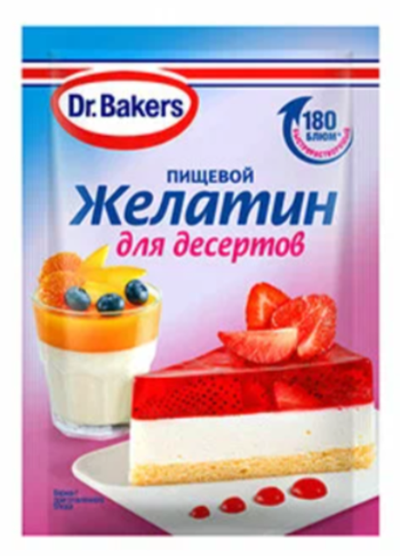 Желатин Dr.Bakers пищевой для десертов, 10г