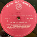 Nat King Cole ‎– Nat King Cole Sings For You (Англия)