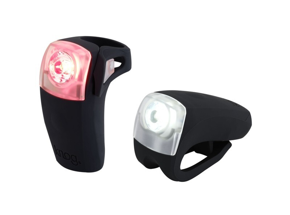 Велофонарь Knog Boomer Twinpack / перед + зад черный