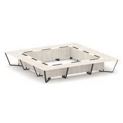 Steel Meet Стол переговорный квадратный KMK-PR.B.SP-24K Денвер Светлый/Ваниль Глянец/Металл Антрацит