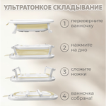 Ванна детская Bubago Amaro со сливом, термометром, матрасиком, ковшиком бежевый