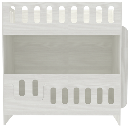 Двухъярусная кровать КарИВи cо сплошным бортом ДС-260 80x180 Белое Дерево