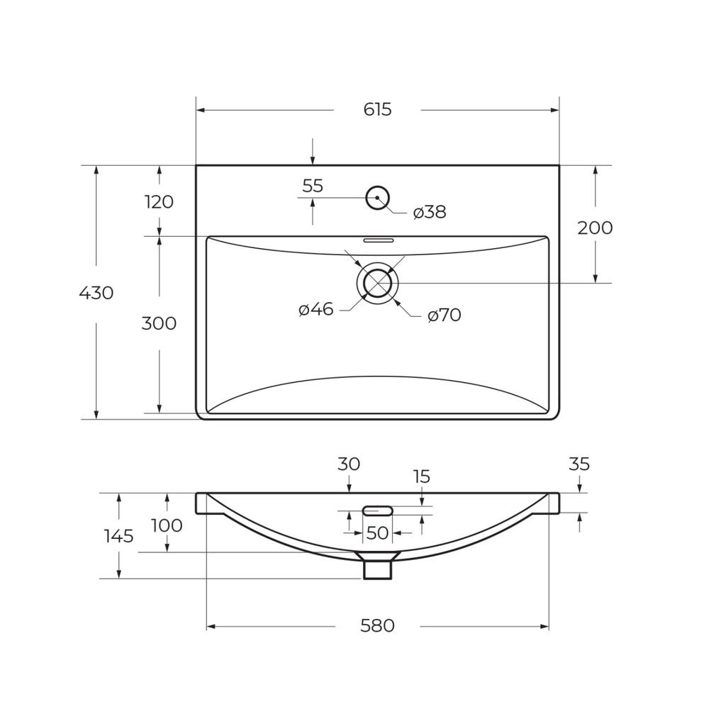 Подвесная тумба с раковиной Belbagno DUE 60 см Оружейная сталь DUE-600-2C-SO-GM-P + BB-8076-3-60
