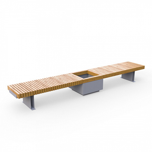 Лавка Rail Road 03 двойная с вазоном