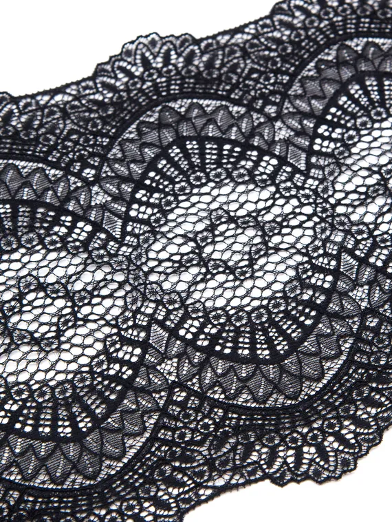 264 Кружево эластичное 18 см, Италия, черный 170