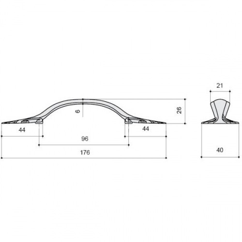 Ручка-скоба 96мм, отделка бронза античная "Флоренция"