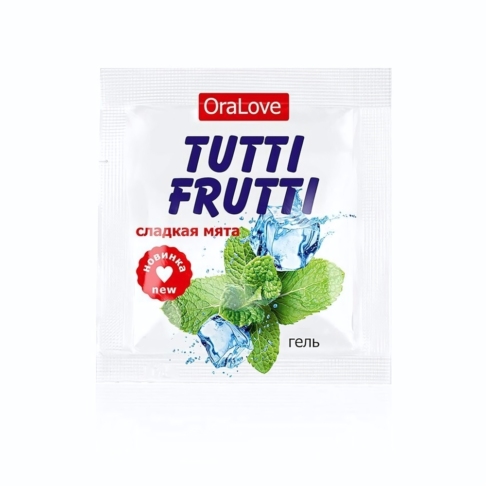 Саше гель-смазки Tutti-frutti со вкусом мяты - 4 гр.
