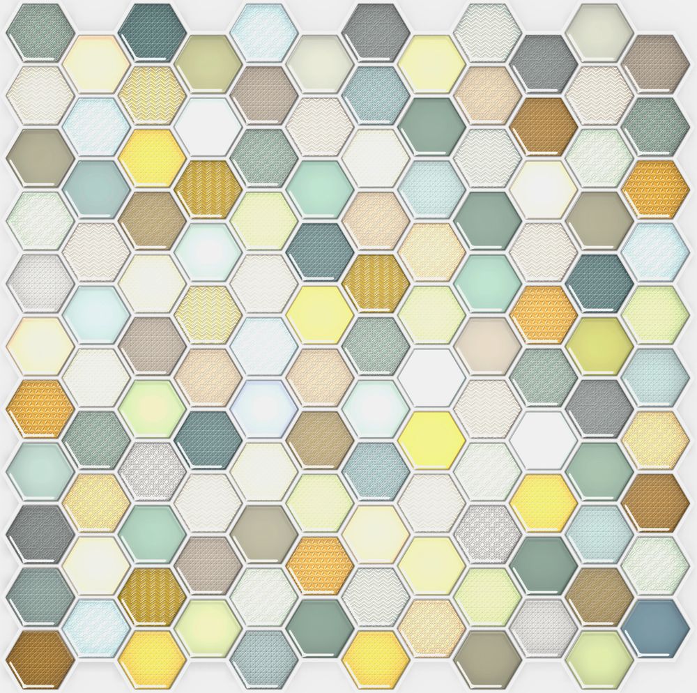 ПВХ панель самокл. 469х470мм. Мозаика Соты Магия