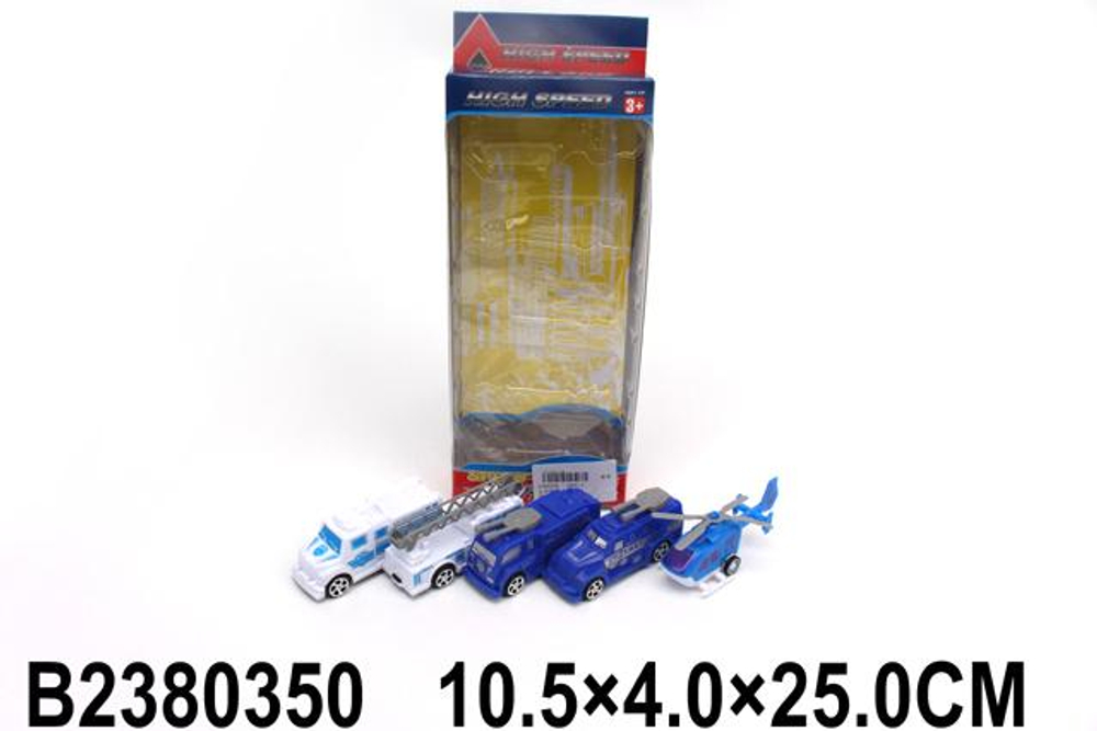 Набор транспорта 5шт, коробка 355-1