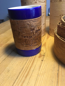 Кружка большая фарфоровая без ручки с берестой. Коллекция Онфим (Onfim)