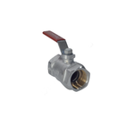 Кран шаровой латунь хром R250D Ду 50 Ру42 ВР рычаг красный Giacomini R250X008