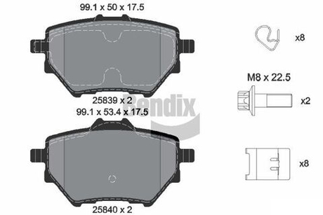BENDIX Braking - BPD1158-BEN - Brake Pad Set, disc brake