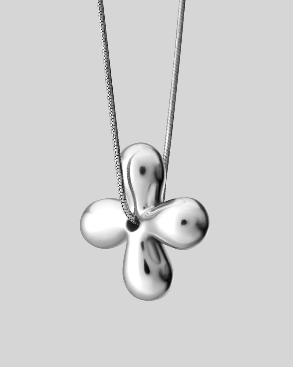 Подвеска Цветок Стеклянный Металл