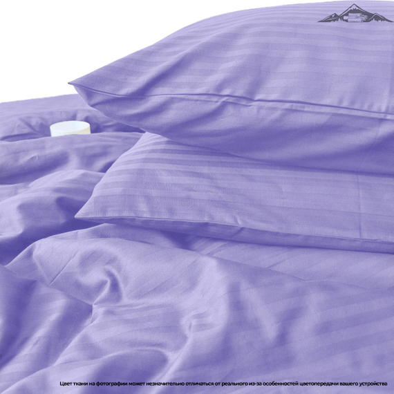 Сатин-страйп &quot;Лаванда&quot; AirJet+mers | полоса 1х1 | ш.240 см | 150 г/м² | хлопок-100%
