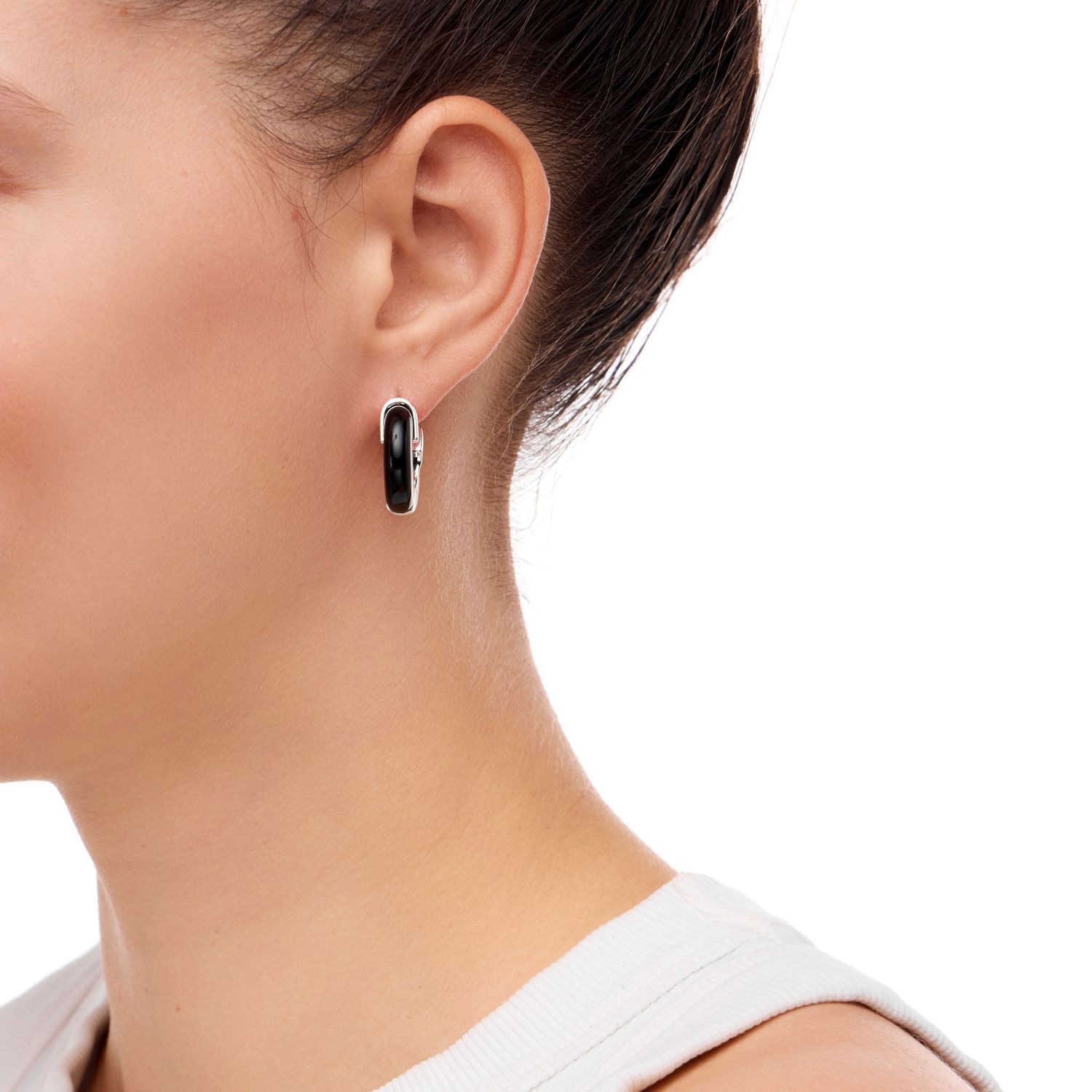 Серьги Silver Ethnic Earrings - Black