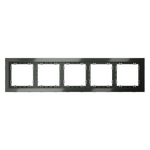 Рамка стеклянная VOLTUM S70 на 5 постов, (титан, стекло)