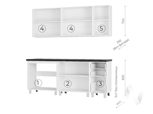 Кухня Крафт 2;0 тип 2 (графит/черный янтарь)