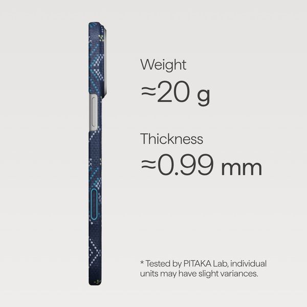 Чехол Pitaka Edge Case для iPhone 17 Pro, Синий | Navy