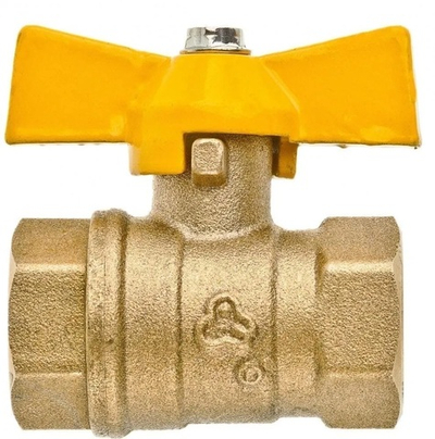 Кран шаровой для газа САЗ Ду 20 (3/4") вн-вн, бабочка