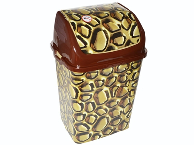 Ведро для мусора 8л "Золото" бежевый/темно-коричневый