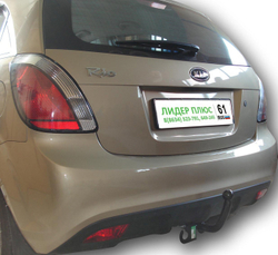 Фаркоп(прицепное) Лидер-Плюс для KIA RIO 2 (DE) (седан,хетчбек) 2005 - 2011(паспорт и сертификат в комплекте)(без электрики)K108-A