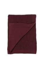 Вязанный плед из органического хлопка Alina Ecocotton 160x220 Bordo