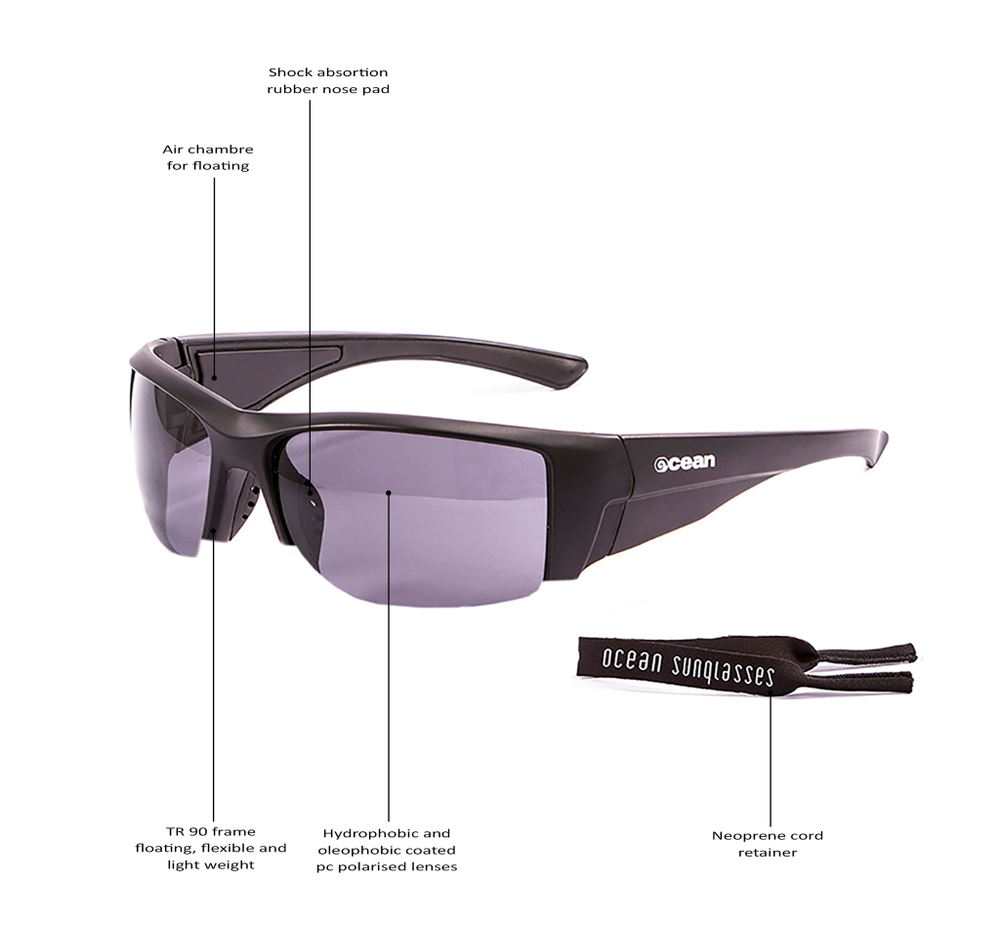 Спортивные очки OCEAN Guadalupe White / Grey Polarized lenses