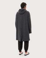 UNDERCOVER ПАЛЬТО СЕРОЕ С КАПЮШОНОМ ИЗ ШЕРСТИ