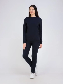 Свитшот без начеса и капюшона однотонный стильный, хлопок