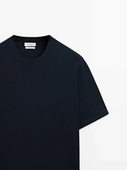 Massimo Dutti Трикотажная футболка с коротким рукавом - Studio, темно-синий