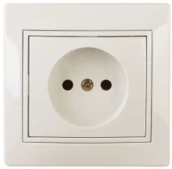 Розетка Intro Plano 1-201-02 без заземления 2P 16А-250В IP20 скрытой установки слоновая кость