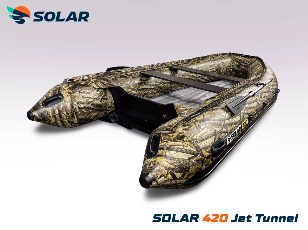 Лодка надувная моторная solar-420 jet tunnel