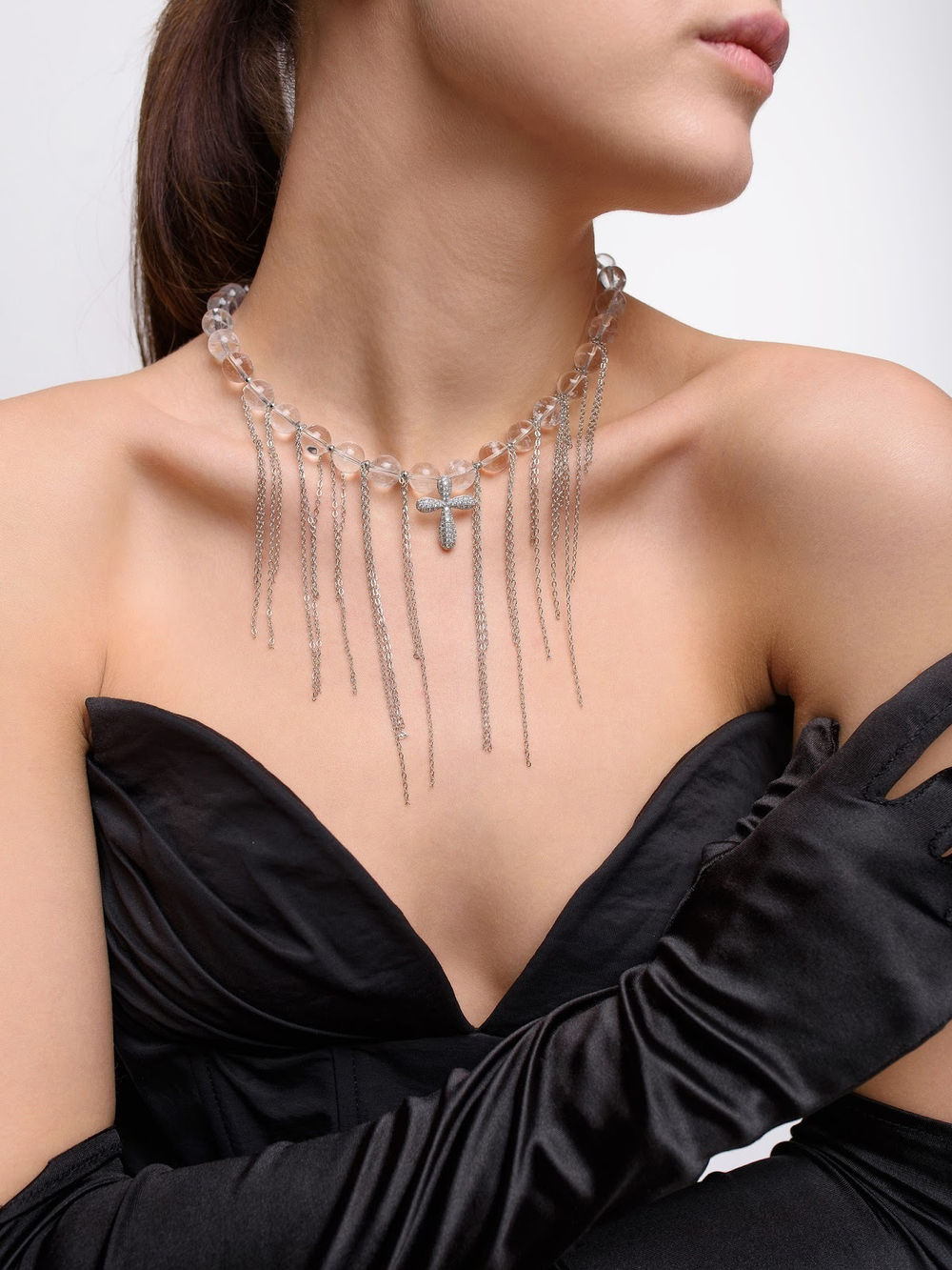 Колье "Mountain Plump Cross" Silver