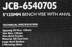 Тиски стальные с наковальней 125мм (5'') JCB JCB-6540705