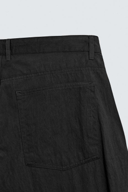 ZARA БРЮКИ CURVED FIT, ЧЕРНЫЙ