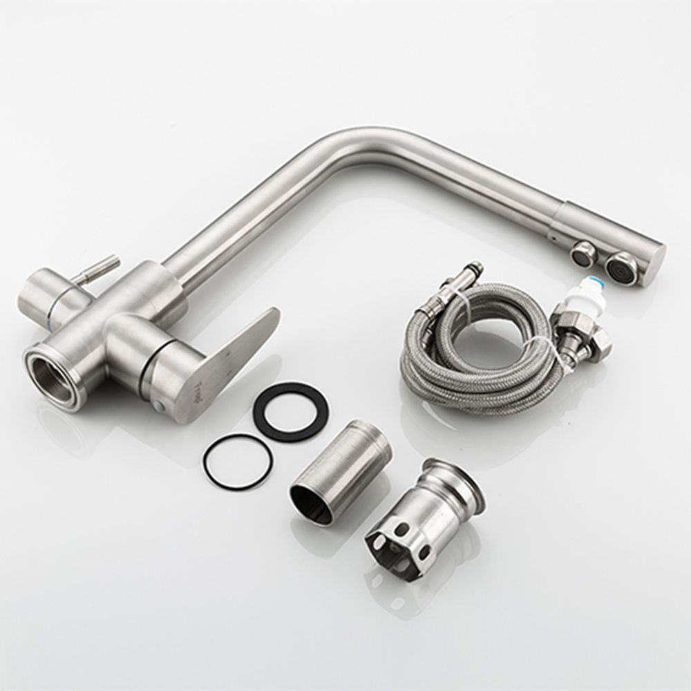 Смеситель для кухни, Frap, с картриджем, подкл к фильтр, нерж, F4348