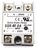 Твердотельное реле SSR-40DA (40A 380VAC управление от 3-32VDC) (ESS02)