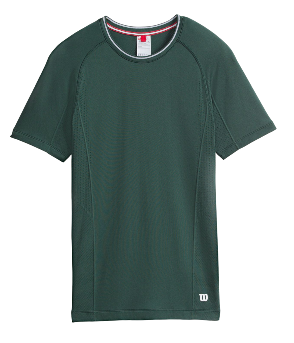Мужская теннисная футболка Wilson Players Seamless Crew 2.0 - зеленый