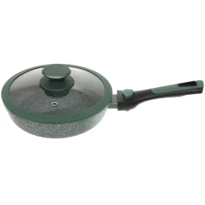 Сковорода «BAROLY» GREEN 20см индукционная с крышкой, съемная бакелитовая ручка