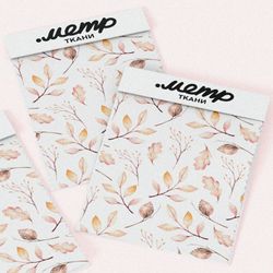 Ткань сатин осенние листья